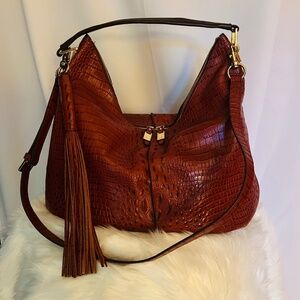 G.I.L.I Embossed Alligator Shoulder Bag